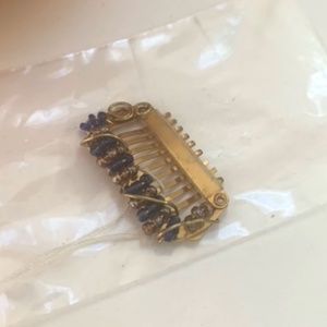 Children's Small Blue and Gold Handmade Hair Comb